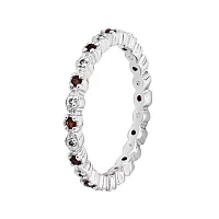 Personally Stackable Genuine Garnet & Diamond-Accent Eternity Ring