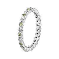 Personally Stackable Genuine Peridot & Diamond-Accent Eternity Ring