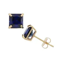 Lab Created Sapphire 10K Gold 6mm Stud Earrings