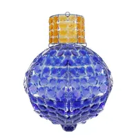 21'' Blue and Amber LED Lighted Faceted Onion Finial Christmas Light Bulb