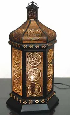 21.5'' and Gold Moroccan Style Lantern Table Lamp