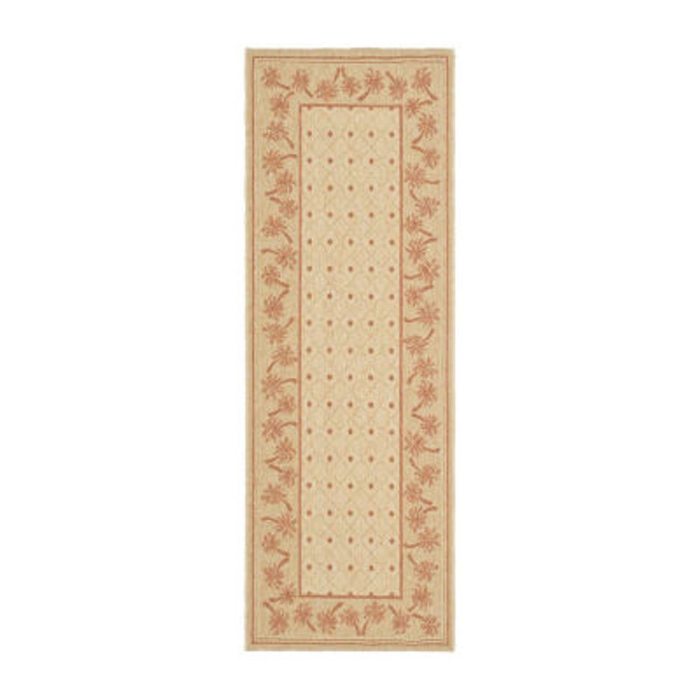 Safavieh Courtyard Collection Moema Floral Indoor/Outdoor Runner Rug