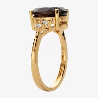 Womens Genuine Topaz 14K Gold Over Silver Cocktail Ring