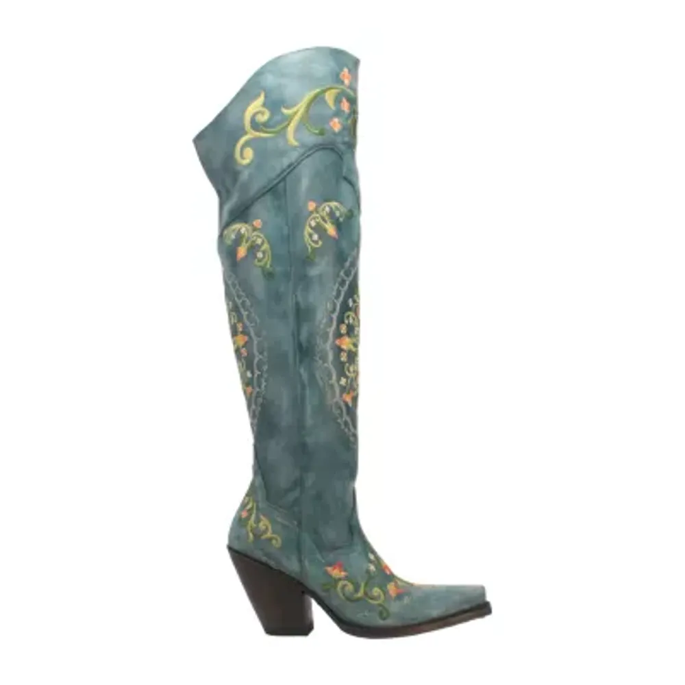 Dan Post Womens Wide Calf Block Heel Over the Knee Boots