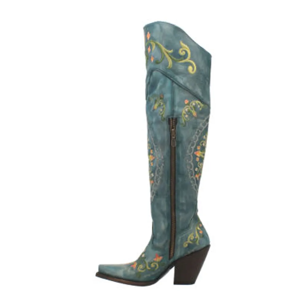 Dan Post Womens Wide Calf Block Heel Over the Knee Boots
