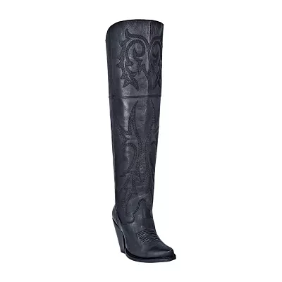 Dan Post Womens Wide Calf Stacked Heel Over the Knee Boots