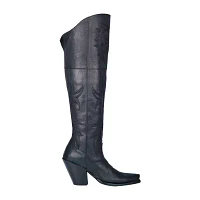 Dan Post Womens Wide Calf Stacked Heel Over the Knee Boots