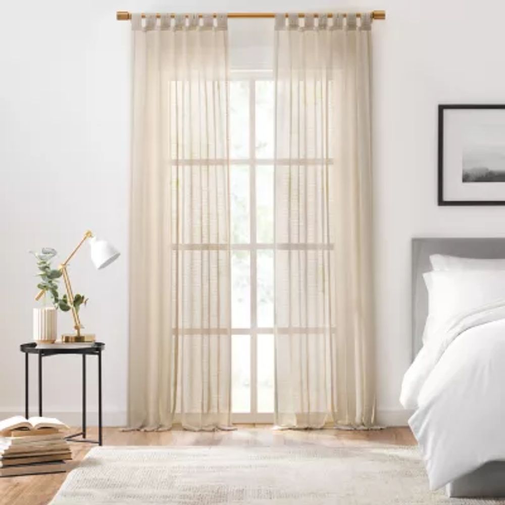 Mercantile Willow Light-Filtering Tab Top Single Curtain Panel