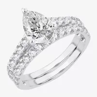 (H-I / SI1-SI2) Signature By Modern Bride Womens 2 1/2 CT. TW. Lab Grown White Diamond 14K Gold Pear Bridal Set