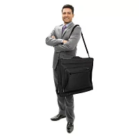 WallyBags Solutions 45" Premium Garment Bag with Shoulder Strap and Multiple Pockets