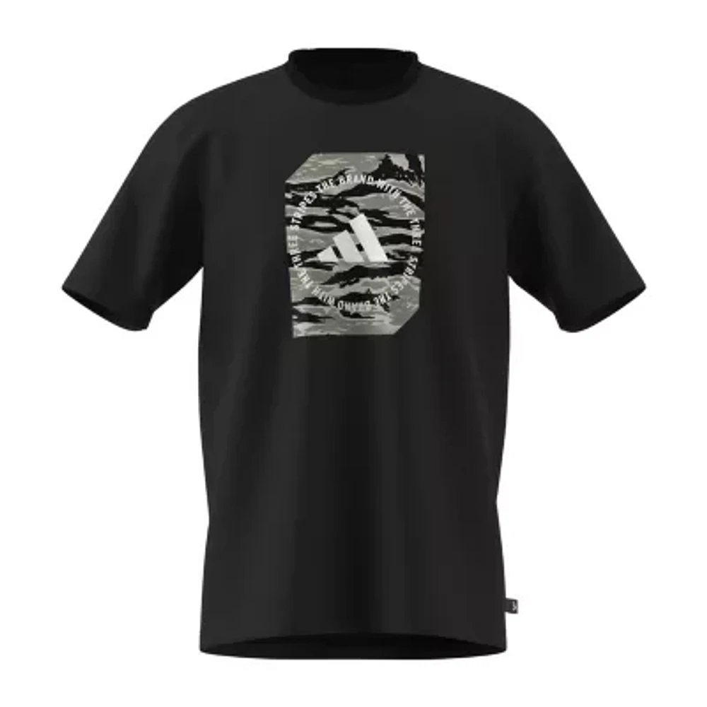 adidas Mens Crew Neck Short Sleeve Graphic T-Shirt