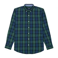 IZOD Performance Comfort Big and Tall Mens Classic Fit Long Sleeve Plaid Button-Down Shirt