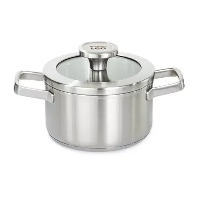 BergHOFF Leo Graphite Recycled 18/10 Stainless Steel 1.7-qt. Stockpot with Glass Lid