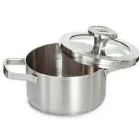 BergHOFF Leo Graphite Recycled 18/10 Stainless Steel 1.7-qt. Stockpot with Glass Lid