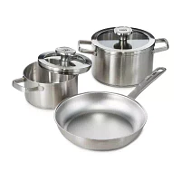 BergHOFF Leo Graphite Recycled 18/10 Stainless Steel 1.7-qt. Stockpot with Glass Lid