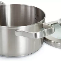 BergHOFF Leo Graphite Recycled 18/10 Stainless Steel 1.7-qt. Stockpot with Glass Lid