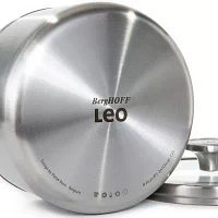 BergHOFF Leo Graphite Recycled 18/10 Stainless Steel -qt. Stockpot with Glass Lid