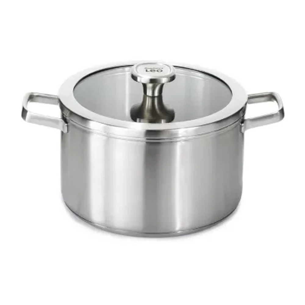 BergHOFF Leo Graphite Recycled 18/10 Stainless Steel 1.7-qt. Stockpot with Glass Lid