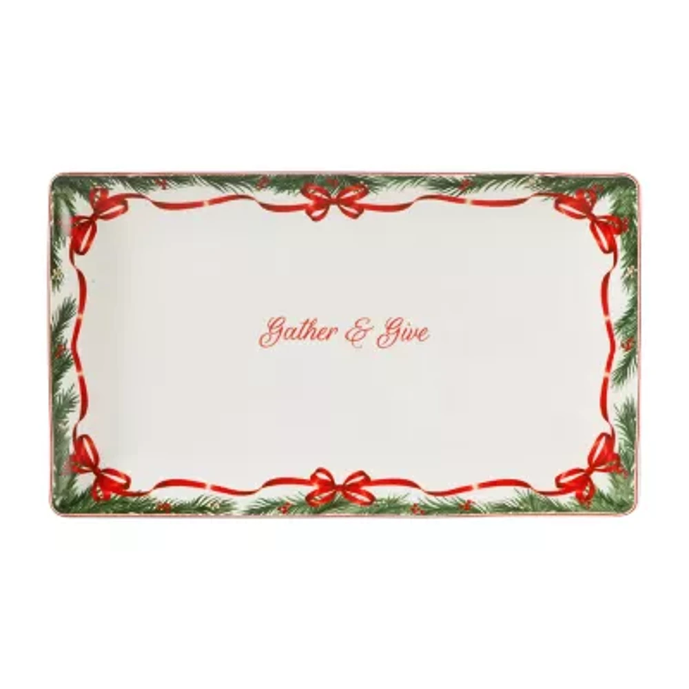 Martha Stewart Festive Bow Ceramic Serving Platter