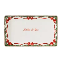 Martha Stewart Festive Bow Ceramic Serving Platter