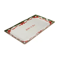 Martha Stewart Festive Bow Ceramic Serving Platter