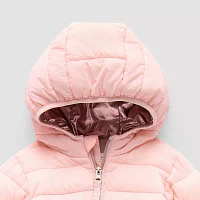 Okie Dokie Baby & Toddler Girls Hooded Midweight Puffer Jacket