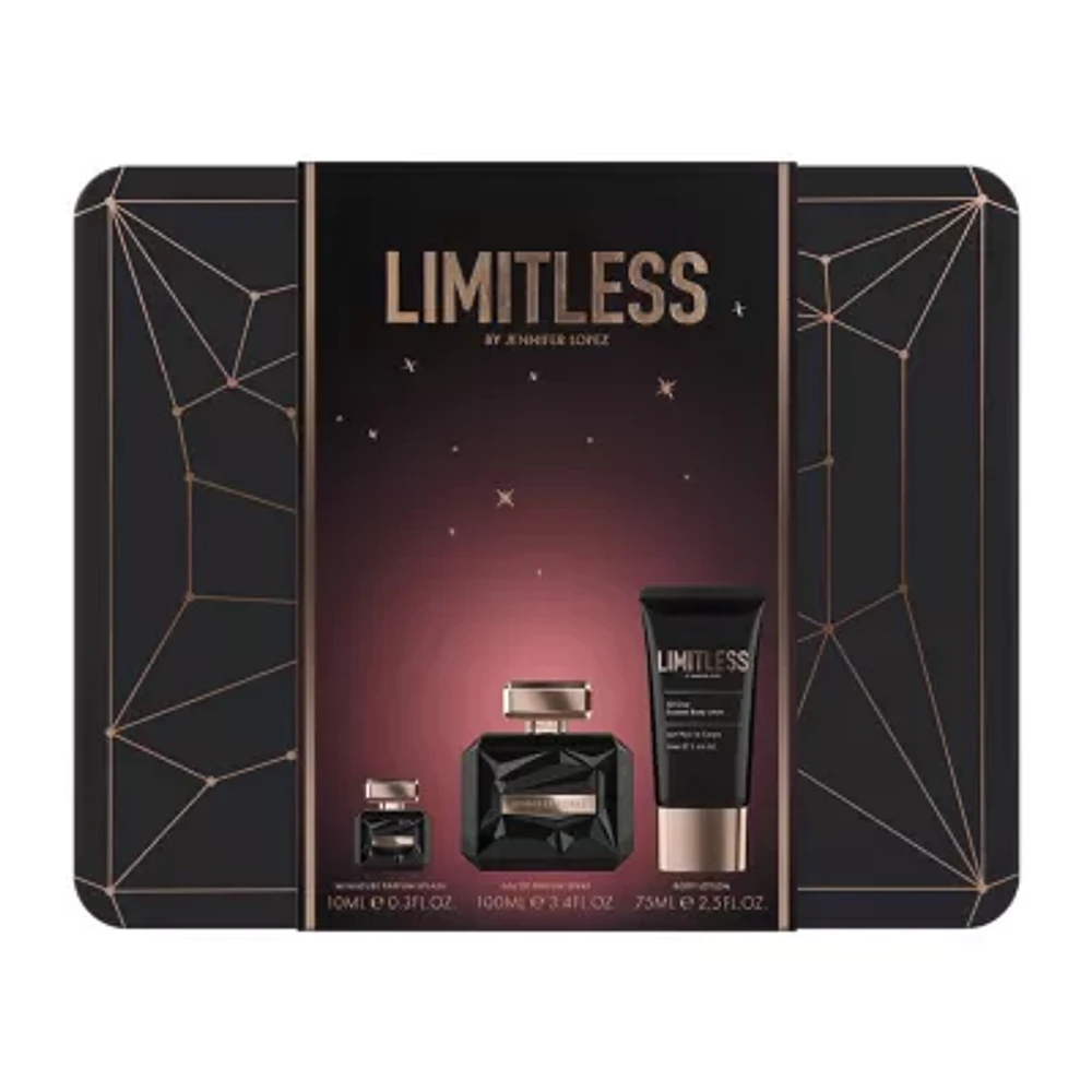 JENNIFER LOPEZ Limitless 3.4 Oz Eau De Parfum 3-Pc Gift Set ($107 Value)