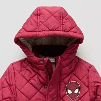 Disney Collection Little & Big Boys Hooded Spiderman Midweight Quilted Jacket