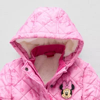 Disney Collection Little & Big Girls Hooded Minnie Mouse Midweight Quilted Jacket