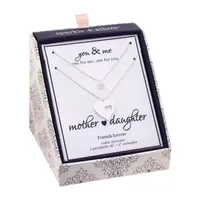 Sparkle Allure You & Me Mother And Daughter 2-pc. Cubic Zirconia Pure Silver Over Brass 16 Inch Link Necklace Set