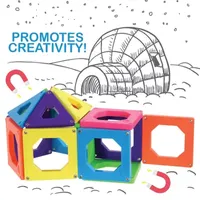 Discovery Kids Magnetic Tiles Set, with 12 Triangles And 12 Squares, 24-pieces