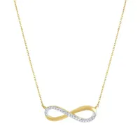 Womens Diamond Accent Natural White Diamond 10K Gold Infinity Pendant Necklace