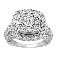 Womens 2 CT. T.W. White Diamond 10K White Gold Engagement Ring