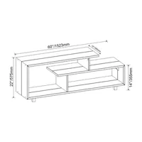 60-Inch Asymmetric Modern Solid Wood TV Stand