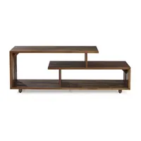 60-Inch Asymmetric Modern Solid Wood TV Stand