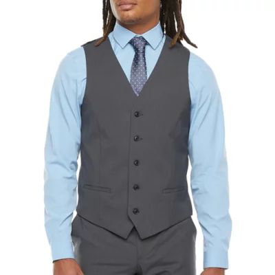 J. Ferrar Mens Slim Fit Suit Vest