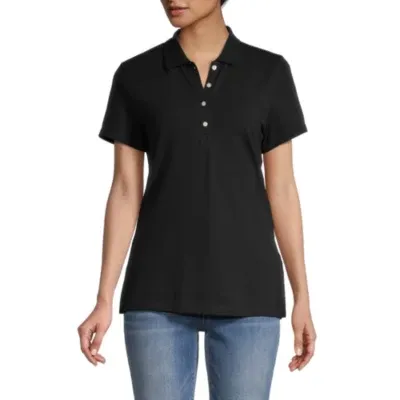 St. John's Bay Womens Short Sleeve Polo Shirt