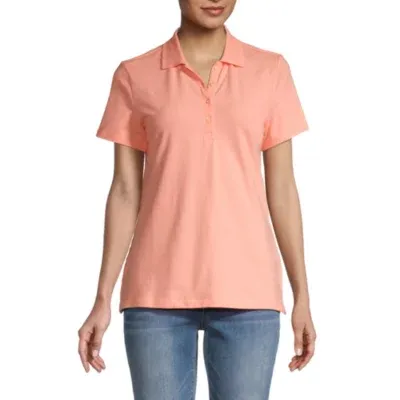 St. John's Bay Womens Short Sleeve Polo Shirt