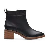 Clarks Womens Lileigh Charm Stacked Heel Booties