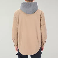 Smiths Workwear Hooded Sherpa Stretch Canvas Mens Midweight Shirt Jacket