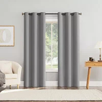 Sun Zero Glynn Magnetic Closure Grommet Top 100% Blackout Set of 2 Curtain Panels