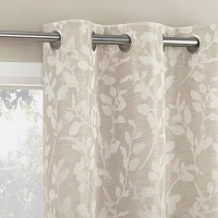 Sun Zero Glynn Gaia Woven Floral Magnetic Closure Grommet Top Energy Saving 100% Blackout Set of 2 Curtain Panels