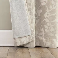 Sun Zero Glynn Gaia Woven Floral Magnetic Closure Grommet Top Energy Saving 100% Blackout Set of 2 Curtain Panels