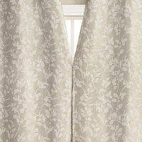 Sun Zero Glynn Gaia Woven Floral Magnetic Closure Grommet Top Energy Saving 100% Blackout Set of 2 Curtain Panels