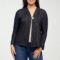 24seven Comfort Apparel Womens V Neck Long Sleeve Cardigan