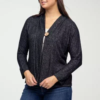 24seven Comfort Apparel Womens V Neck Long Sleeve Cardigan