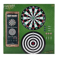 Five Oak 7pc. Double-Sided Dart Board Set