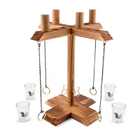 Five Oak 4-Player Swing Ring 5-pc. Table Game