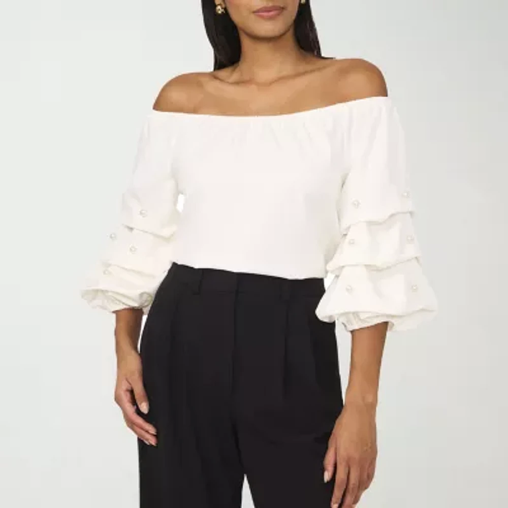 Sam And Jess Womens 3/4 Sleeve Blouse