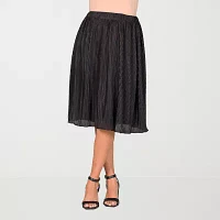 24seven Comfort Apparel Womens Midi Pleated Skirt